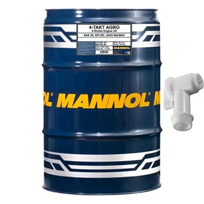 Abbildung von 60 Liter MANNOL 4 Takt Agro SAE 30 Öl Gartentechnik API SG JASO MA/MA2 inkl. Auslaufhahn