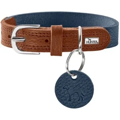 Abbildung von Halsband Karlby L (65), dunkelblau/cognac 65 Dunkelblau / Cognac