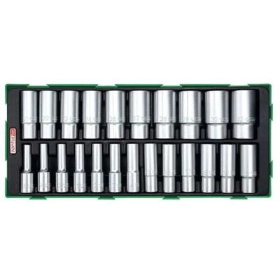 Abbildung von TOPTUL GTB23050 Steckschlüsseleinsatz Set 23 Sechskant Chrom Vanadium Stahl 1/2 Vierkant