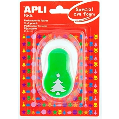 Abbildung von APLI Kids 13303 Locher für Papier und Gummi, EVA, Weihnachtsbaum, 25,4 mm