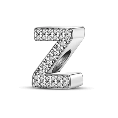 Abbildung von TINSLO Charm Anhänger Damen Buchstabe Z für Armband 925 Sterling Silber Charms Beads passend Pandora und Halskette, Kompatibel mit Europäischen Armbänder Frauen Mädchen