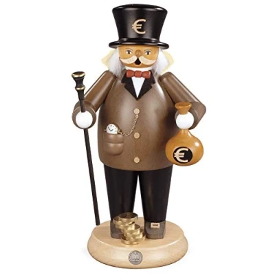 Abbildung von Mueller Räuchermann Banker, 25 cm hoch, original Erzgebirge Seiffen