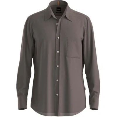 Abbildung von BOSS Relegant Hemd, Herren, Größe: Large, Open beige