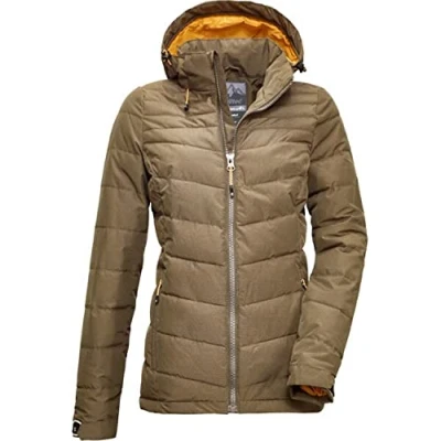 Abbildung von Killtec Damen Jacke In Daunenoptik Skane WMN Quilted JCKT A Damenjacke mit abzippbarer Kapuze Übergangsjacke ist wasserabweisend Steppjacke, dunkeloliv, 40, 35615 000