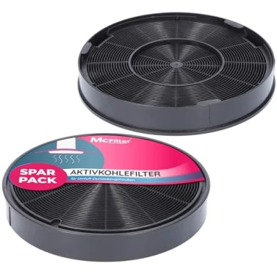 Abbildung von McFilter Aktivkohlefilter 2x Kohlefilter Filter passend für EFF62, Franke 112.0016.755, AEG, 9029793578, Bosch/Siemens 00748732, Miele 6532971