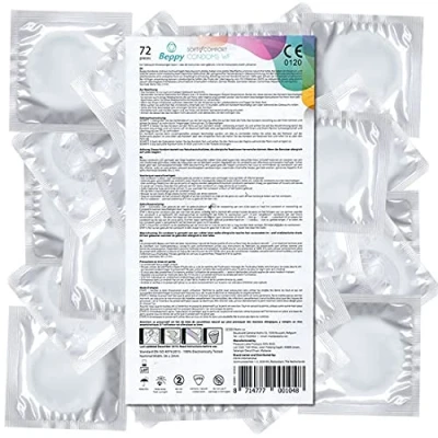 Abbildung von BEPPY Comfort Kondome 72 Stück bewährte Qualität von feucht und zuverlässig an allen Tagen, 56mm Breite