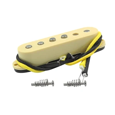 Abbildung von FLEOR Single Coil Tonabnehmer Alnik 5 ST Bridge Gitarren versetzt für SQ E Gitarre, Creme