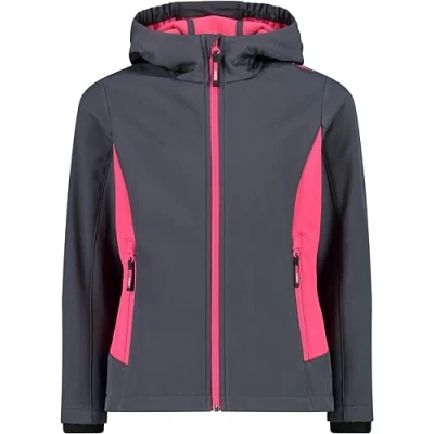 Abbildung von CMP KID FIX HOOD Unisex Softshelljacke für Kinder, Größe: 98, Titanio/fuxia