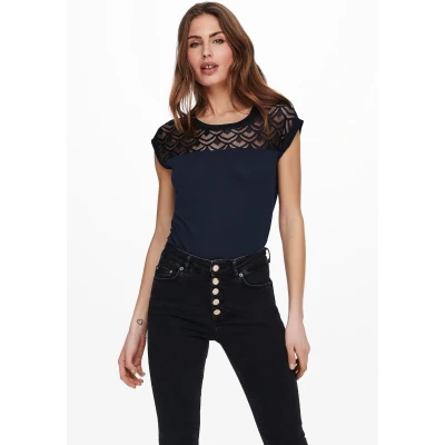 Abbildung von ONLY Onlnicole LIFE MIX Tshirt print, Damen, Größe: Small, Night sky