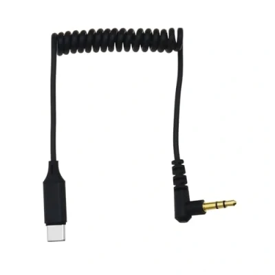 Abbildung von the Lord of Tools Typ C Stecker auf 3,5mm TRS Audiokabel Mikrofonbuchse Audio Adapterkabel Kompatibel mit Hollyland Lark M1/150 für Android Telefone Schwarz