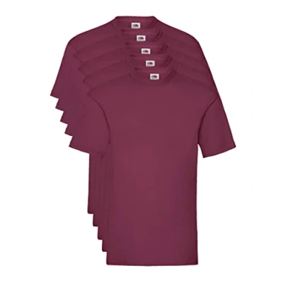 Abbildung von Fruit of the Loom Herren Valueweight 5 Pack T Shirt, Rot (Burgundy 41), Small (5er Pack)