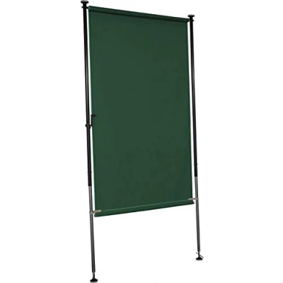 Abbildung von Angerer Freizeitmöbel GmbH Balkonsichtschutz Style Senkrechtmarkise für Sicht und Sonnenschutz Montage ohne Bohren Dübeln ideale Balkonmarkise Mietwohnungen (Grün, 120 cm)