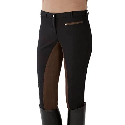 Abbildung von PFIFF 100368 Kinder Reithose Softshell, farblich abgesetzter Vollbesatz, Schwarz 158
