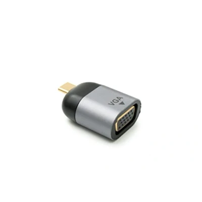Abbildung von System S VGA Adapter Buchse zu USB 3.1 Typ C Stecker Kabel in Grau