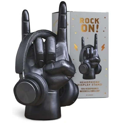 Abbildung von Luckies of London Rock On Headphone Stand Headset &amp; Holder for Gaming Desk Decor Accessories Men Hand Jewelry Display Or Hanger Black