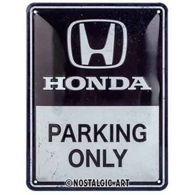Abbildung von Nostalgic Art Retro Blechschild, 15 x 20 cm, Honda Parking Only Geschenk Idee für Zubehör Fans, aus Metall, Vintage Design