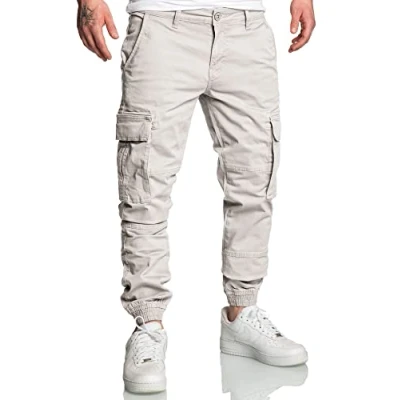 Abbildung von REPUBLIX Herren Jogger Cargo Chino Jeans Hose R7020 Hellgrau W33