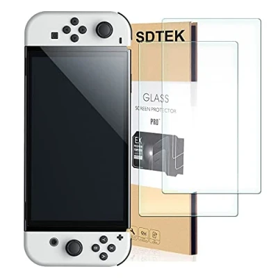 Abbildung von SDTEK *2 Pack Schutzglas Kompatibel mit Nintendo Switch OLED, Glas Glasfolie Hartglas Folie Tempered Glass Screen Protector Schutzfolie Displayschutzglas