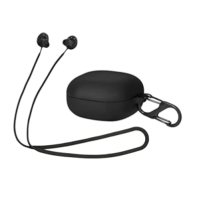 Abbildung von kwmobile 2in1 Set Hülle und Halteband kompatibel mit Samsung Galaxy Buds2 Pro Case Kopfhörer Band Strap 80 cm Schwarz