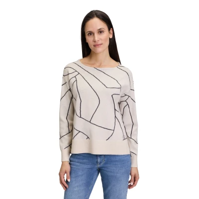 Abbildung von Betty Barclay MIT Jacquard Strickpullover, Damen, Größe: 38, Patch beige grey
