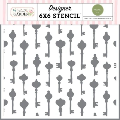 Abbildung von Carta Bella Secret Garden Stencil Key To My Heart (CBGD421033)