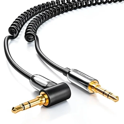 Abbildung von deleyCON 1m Klinken Kabel Spiralkabel 2 x 3,5mm Klinke 1 90 Audio