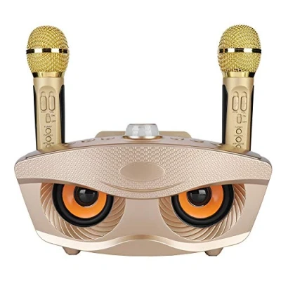 Abbildung von Annadue Karaoke Mikrofon zum Singen, Home Bluetooth Audio Karaokemaschine mit Zwei Mikrofonen, Tragbares KTV Lautsprecher, 10M Übertragungsentfernung, 1200mAh