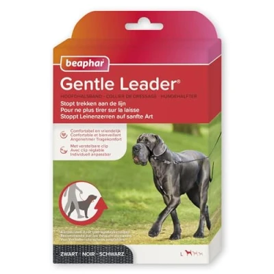 Abbildung von Beaphar Hunde Erziehungsgeschirr Gentle Leader, Hundehalfter schwarz, L