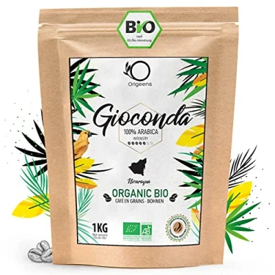 Abbildung von ORIGEENS BIO Kaffeebohnen 1kg Biologische Arabica Kaffee Ganze Bohnen Single Origin Nicaragua Gioconda Säurearm Traditionelle Röstung