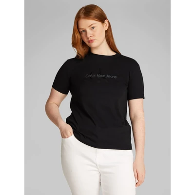 Abbildung von Calvin Klein Jeans PLUS Glossy Monologo Regular TEE Tshirt print, Damen, Größe: 5XL, Black