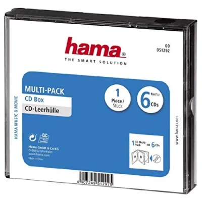 Abbildung von Hama CD Leerhülle (für 6 CDs/DVDs/Blu rays, Multipack, 6in1, Schutzhülle) schwarz, 00051292