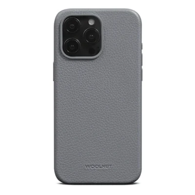 Abbildung von Woolnut Leder Hülle Case für iPhone 15 Pro Max (Action Button) Grau