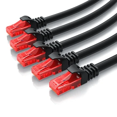 Abbildung von CSL 5 x 0,25m Cat 6 Netzwerkkabel Flach Gigabit Ethernet LAN RJ45 Kabel Flachbandkabel Verlegekabel 10 100 1000 Mbit s Patchkabel Flachkabel Kompatibel zu Cat.5 Cat.5e Cat.6 weiß