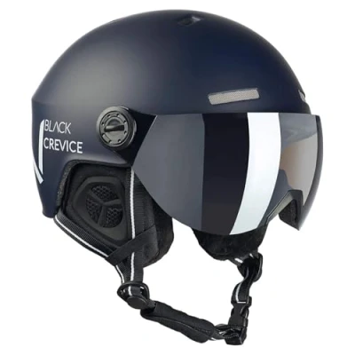 Abbildung von Black Crevice Skihelm SÖLDEN mit Visier, Navy matt/weiß, S (51 54)…