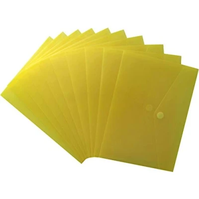 Abbildung von EXXO by HFP 90453 Dokumententasche mit Klettverschluss A5 quer, 10 Stück, Ausführung: PP Kunststoff, 250 x 180 mm, transparent gelb