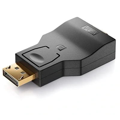 Abbildung von deleyCON Displayport zu VGA Adapter Kabel Stecker DP Buchse Vergoldete Kontakte für TV Beamer Computer Laptop Notebook