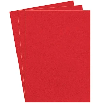 Abbildung von Fellowes Präsentationsdeckblätter Delta (Lederstruktur), 250g/m², rot
