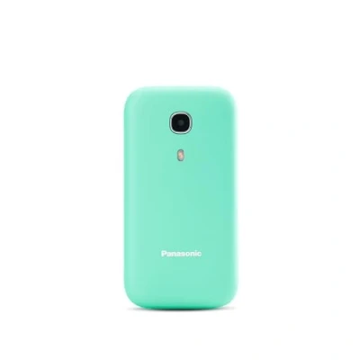 Abbildung von Panasonic KX TU400EXC Seniorenhandy zum Aufklappen ohne Vertrag (SOS Notruftaste, Taschenlampenfunktion, große getrennte Tasten, Schrift, kabelloses Gerät), mint