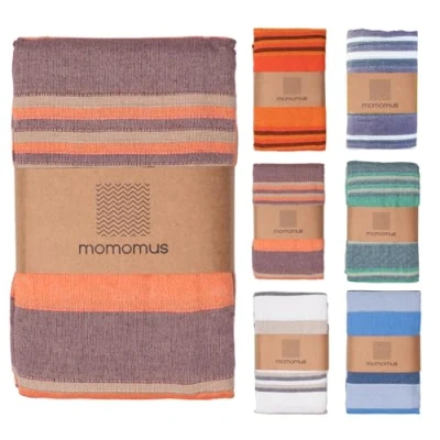 Abbildung von MOMOMUS Picknickdecke XXL für den Strand Faltbar, Groß und Mit Fransen Strandmatte/Stranddecke Sandfrei Picknicks oder Leichte Campingdecke Lachsfarben, 210x240 cm