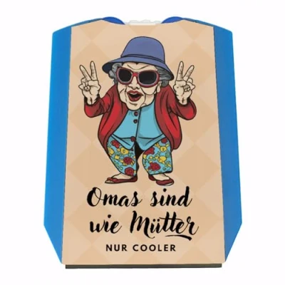 Abbildung von Omas sind wie Mütter nur Cooler Parkscheibe Eiskratzer Wasserabstreifer und Einkaufswagen Chips Omi parken