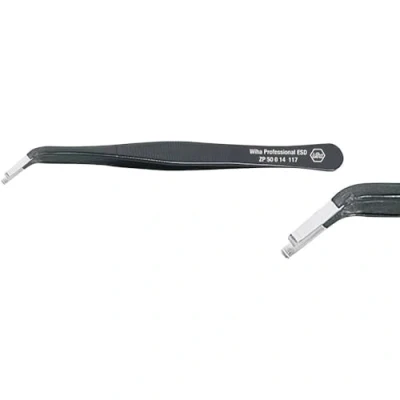 Abbildung von Wiha SMD Pinzette Professional ESD Typ 59 (32344) 117 mm für empfindliche elektronische Bauteile, Schutz von Komponenten durch elektrostatisch ableitendes Werkzeug, dissipativ, Werkzeug mit Oberflächenwiderstand