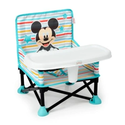 Abbildung von Bright Starts Disney Micky Maus Pop N Sit Tragbare Sitzerhhung, fr drinnen und drauen, Bodensitz mit Esslernsitz, Blau, 6 Mon 3 Jahre