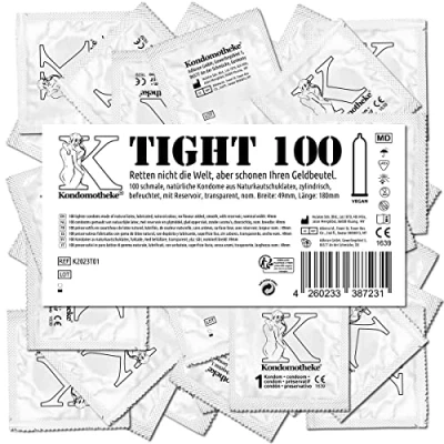 Abbildung von Kondomotheke Kondome TIGHT (enge Kondome, für festen Sitz ohne Abrutschen) Beutel mit, 100 St., kleine , die preiswerten zum Super Sparpreis