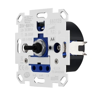 Abbildung von REV TECHNIK, LED Dimmer, Helligkeitsregler 5 300W, 230VAC, Trafo.: 20 300VA, Unterputz, silbern