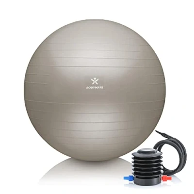 Abbildung von BODYMATE Gymnastikball Sitzball Trainingsball mit GRATIS E Book inkl. Luft Pumpe, Ball für Fitness, Yoga, Gymnastik, Core Training, starken Rücken als Büro Stuhl Cotton Bloom 65cm