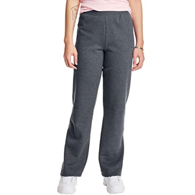 Abbildung von Hanes Damen Sweatpants mit offenem Bein, EcoSmart Fleece Sweatpants, Regular &amp; Petite, Slate Heather, X Large, Schiefer Groß