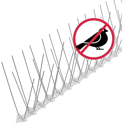Abbildung von riijk Vogel Schreck Taubenabwehr Spikes, Vogelabwehr aus Edelstahl Balkon &amp; Fenster, bereits montiert