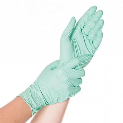 Abbildung von FRANZ MENSCH 1000x Hygostar Einweghandschuhe Safe Light, Einmalhandschuhe Größe XL, reißfeste Nitrilhandschuhe, puderfrei, latexfreie Gummihandschuhe, Handschuhe Einweg, Mintgrün in S, M, L &amp; XL