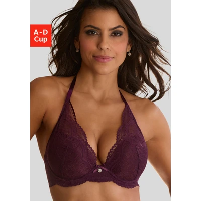 Abbildung von Nuance Neckholder BH, mit verschiedenen Träger Varianten, floraler Spitze, Dessous