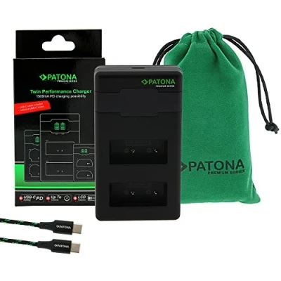 Abbildung von PATONA NP W126s W126 PD Performance Akku Ladegerät (1000mA) USB C Mini Dual LCD PD/QC fähig (161957) X M5 X100VI S10 T20 T30 II T5 T50 usw.